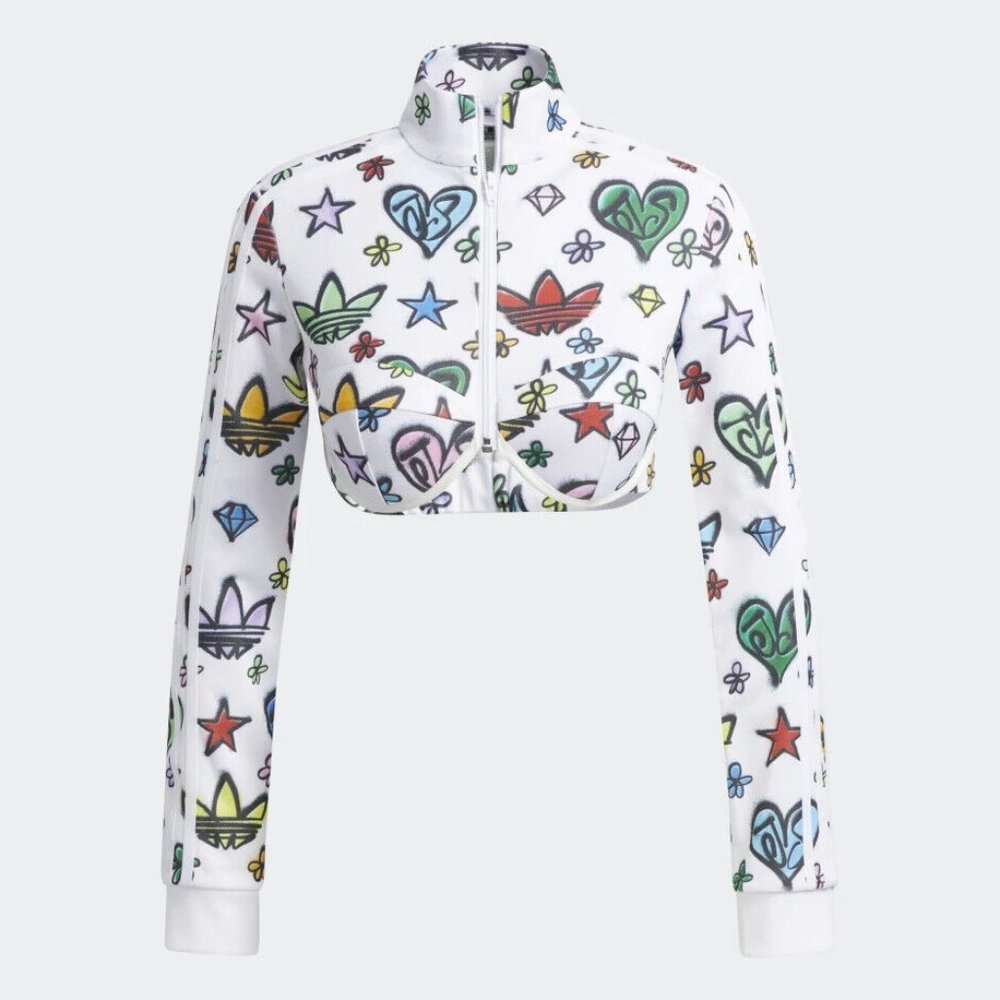 ADIDAS Originals Women's JEREMY SCOTT MONO CROP TRACK TOP Small HL6475 - Picture 5 of 5